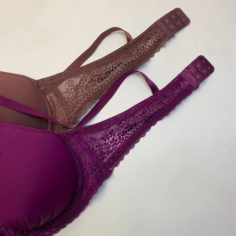 Lace Straps Padded Push-Up Wire Bra for Women