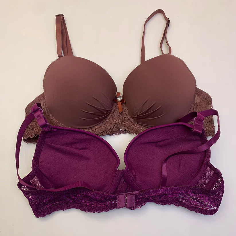 Lace Straps Padded Push-Up Wire Bra for Women