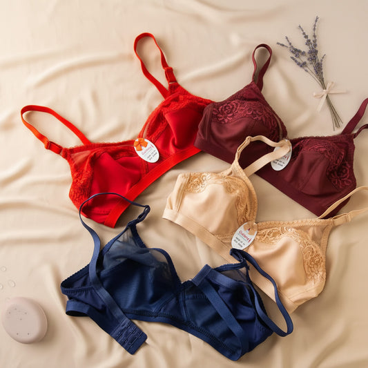 Classy Cotton Half Cup Lace Daily Wear Bra - All Colours Main Image