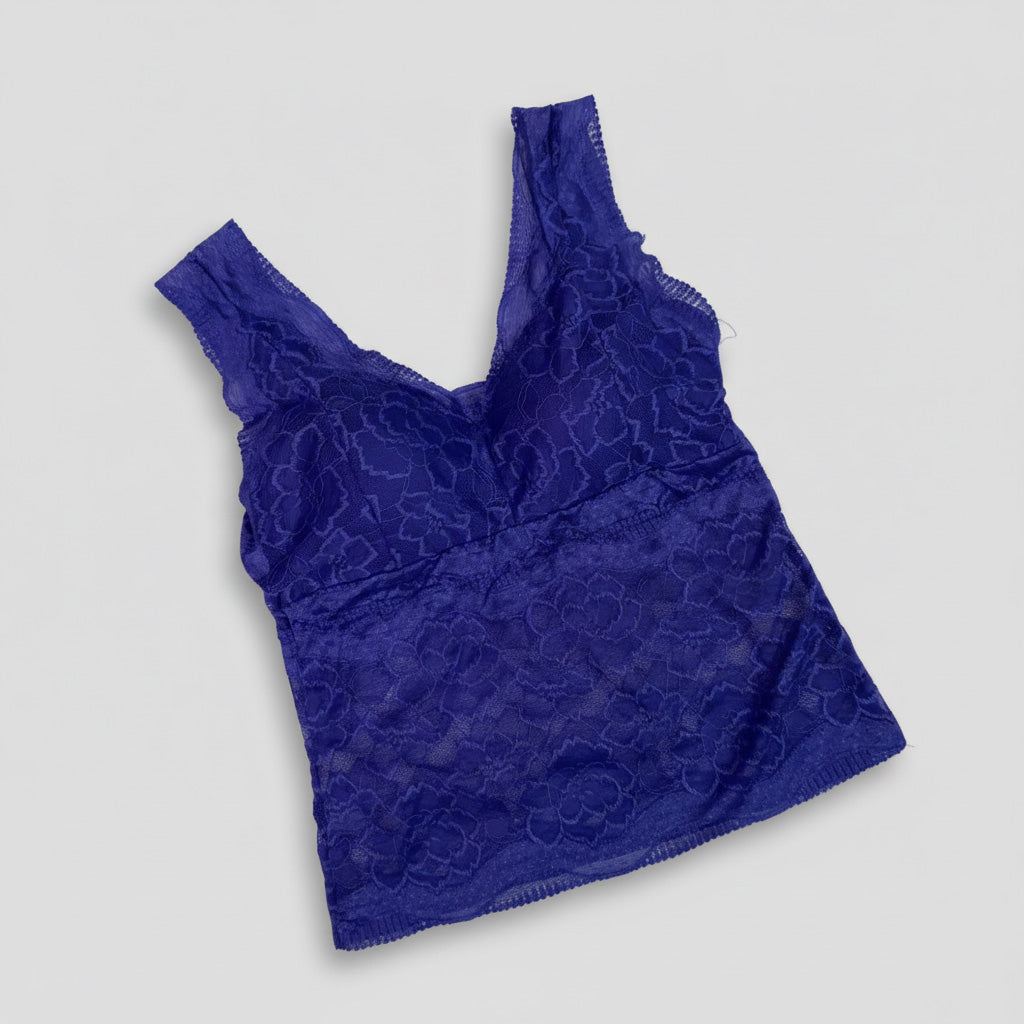 Blue Comfortable Padded Net Camisole for women soft breathable mesh top with padded cups lift support shape casual daily wear
