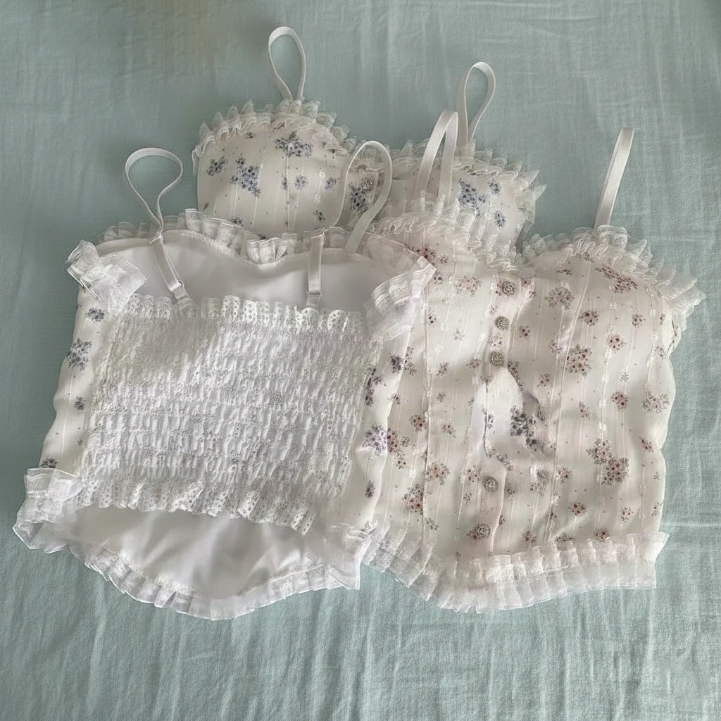 Floral Printed Cotton Camisole for Women Soft Stretchable Daily Wear Top