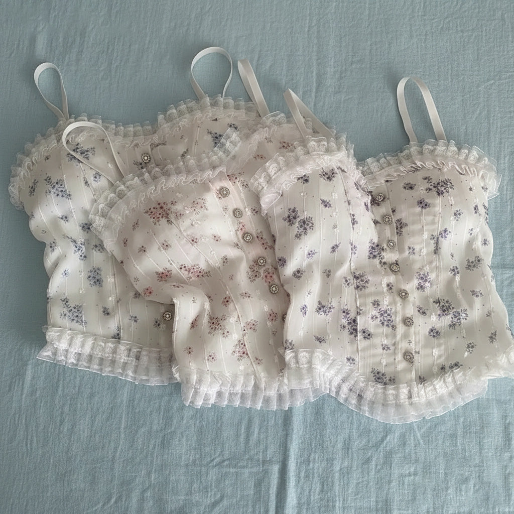 Floral Printed Cotton Camisole for Women Soft Stretchable Daily Wear Top