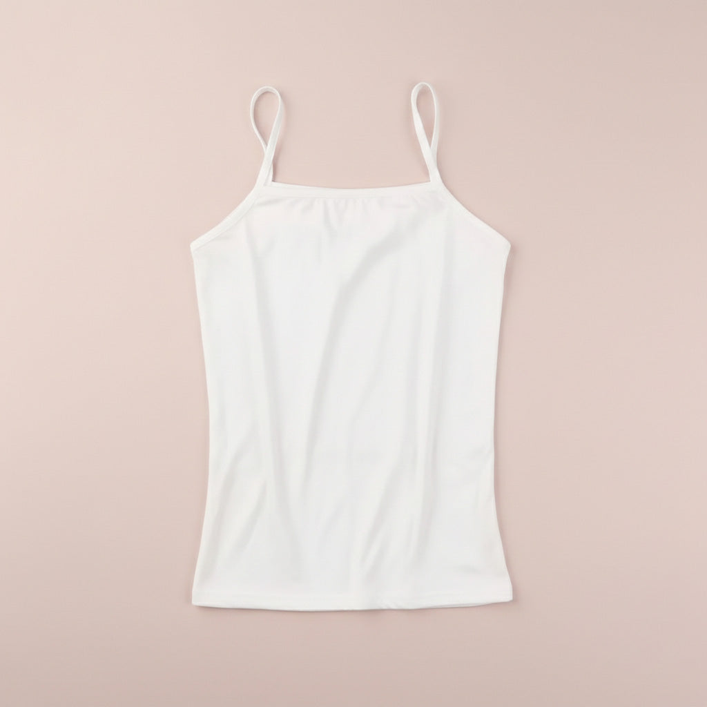 White - Plain cotton camisole soft breathable lightweight cami for women daily wear casual comfort top