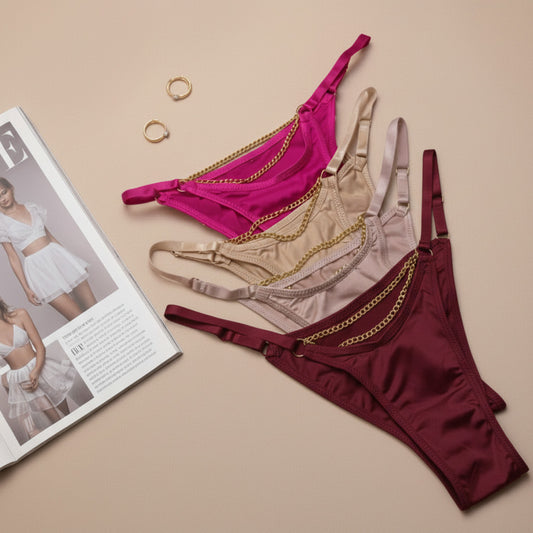 Luxury Chain Strap Thong Panty - All colours - Main image