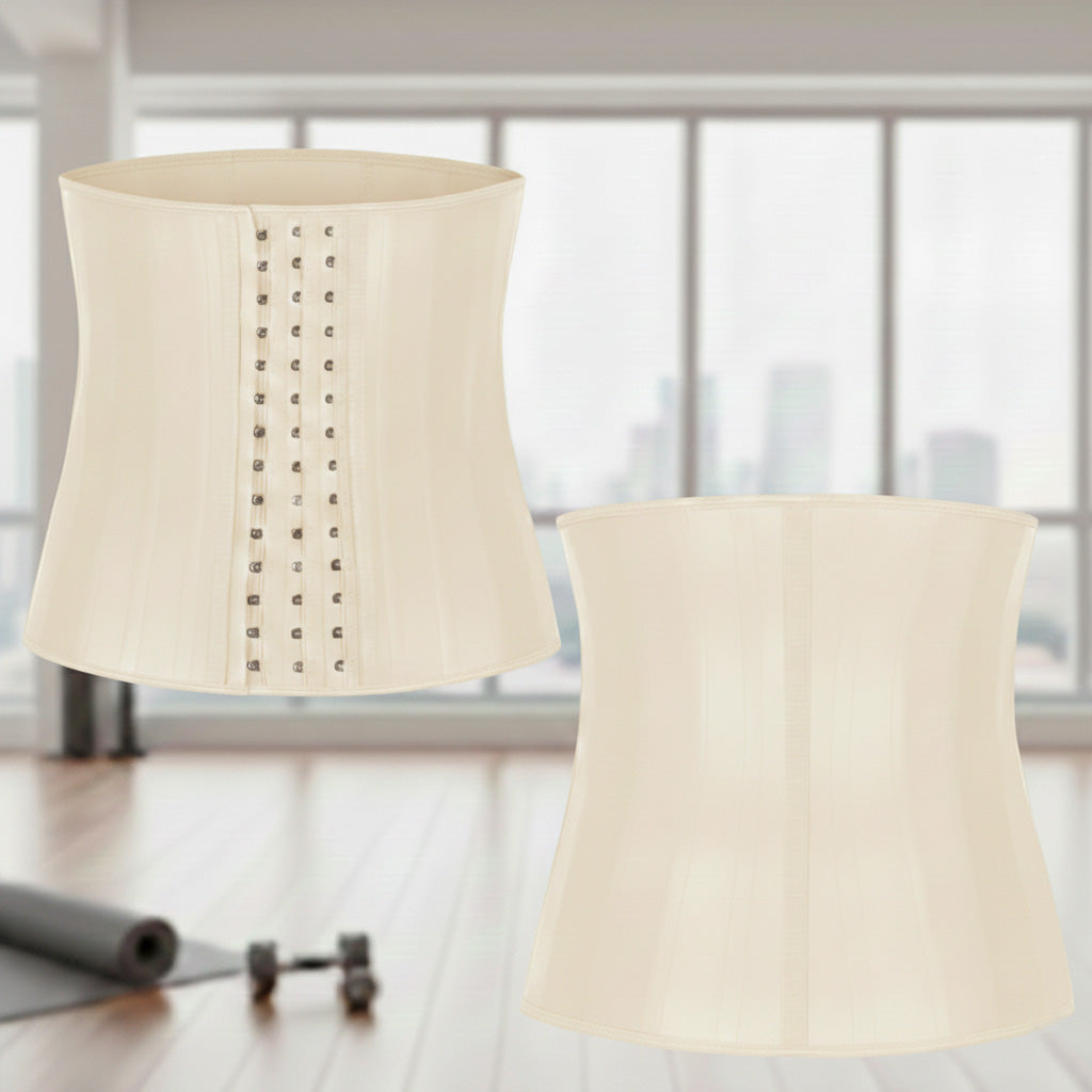 Ultra Stretch Tummy Slimming Belt with Steel Hooks - skin colour